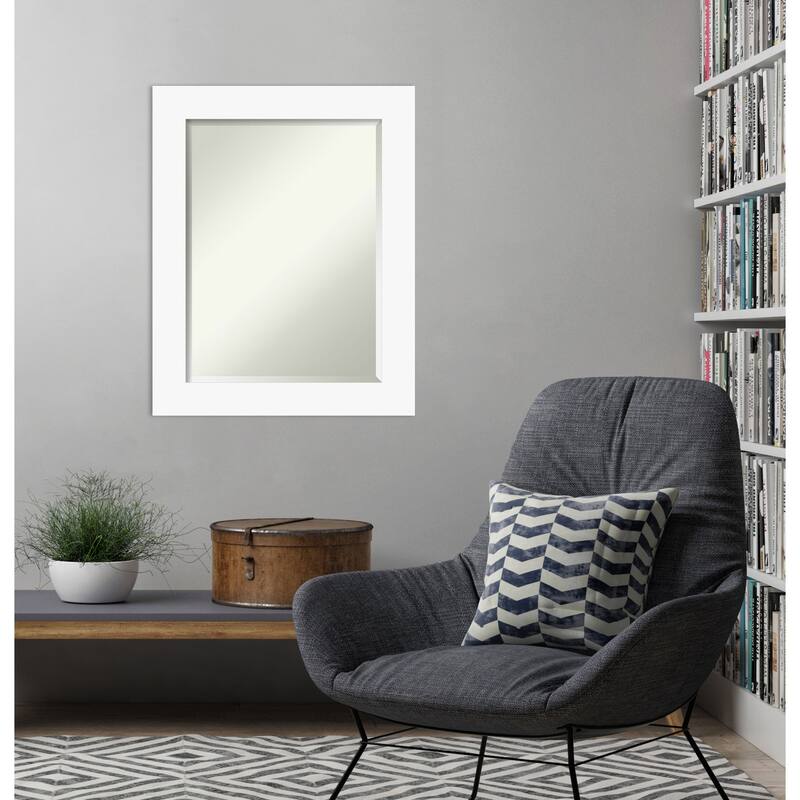 Basic Beveled Wood Framed Wall Mirror