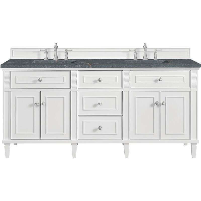 James Martin Vanities 424-V72-FPBL Lorelai 72" Free Standing Double - Bright White