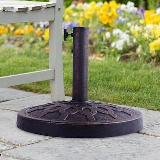 cast iron blsck patio umbrella holder Giantex 43 lbs Market Base, 21.5" Heavy Duty Outdoor Stand this black cast iron umbrella base is the reliable choice for outdoor shading needs 30 lb Heavy Duty Iron