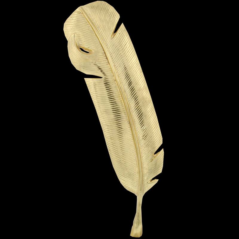 CosmoLiving by Cosmopolitan Gold Aluminum Metal Feather Bird Decorative Sculpture