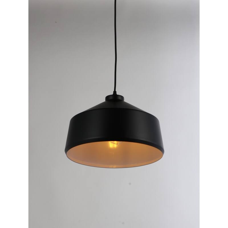 Modern Pendant Light - City Sleek Design, Adjustable Height, Black Finish - 12