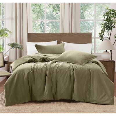 Brooklyn Loom Matte Cotton Velvet Comforter Set