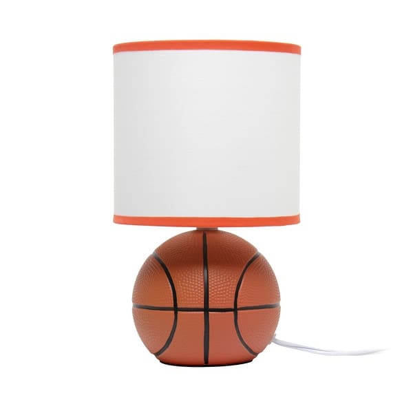 slide 2 of 10, 10.7" SportsLite Mini Basketball Table Lamp for Kids Room, Mancave, Orange - 6.2" L x 6.2" W x 10.7" H