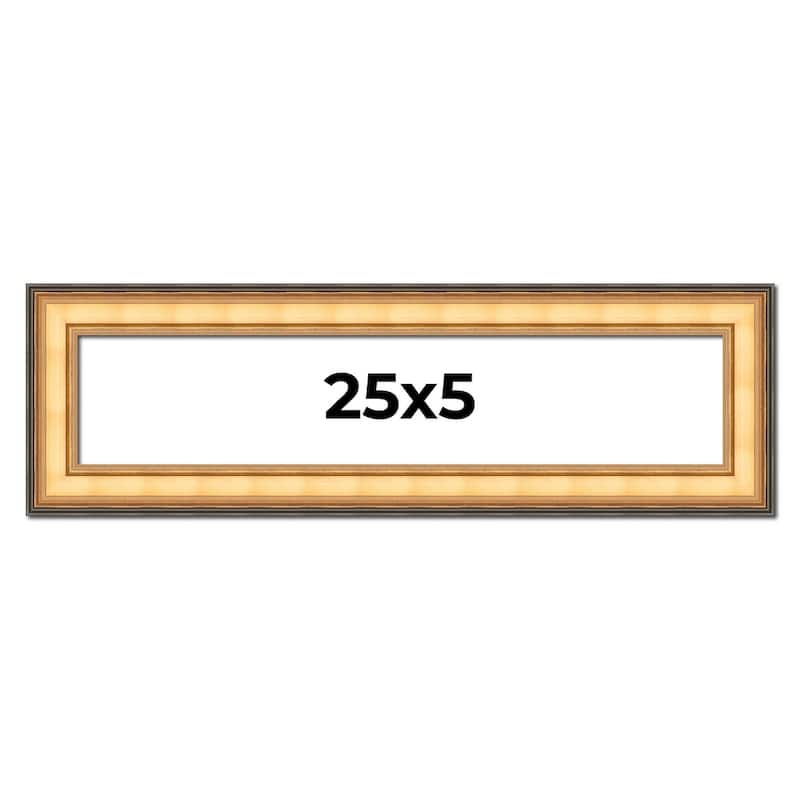 25x5 Frame Gold Plein Aire Solid Wood Picture Frame Width 2 Inches |
