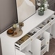 preview thumbnail 6 of 33, 59.1''Sideboard Buffet White Mid-Century Modern Contemporary Lacquered Credenza with Drawers and Doors