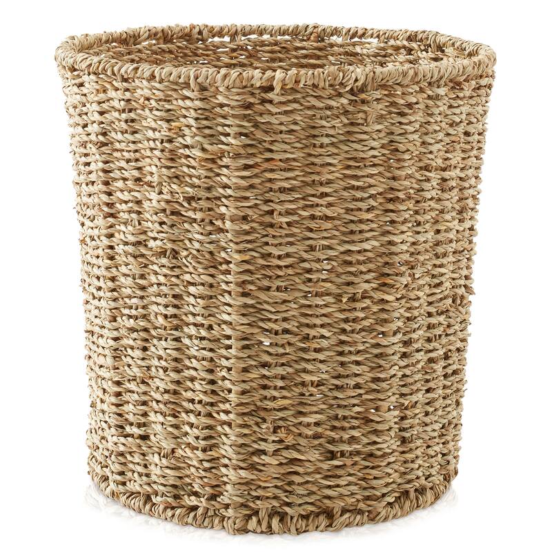 Seagrass Water Hyacinth Waste Basket Woven Trash Can - Natural - Seagrass