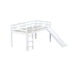 preview thumbnail 28 of 41, Twin Size Low Loft Bed with Slide, Ladder, Safety Guardrails, and Underbed Play and Storage Space for Boys Girls