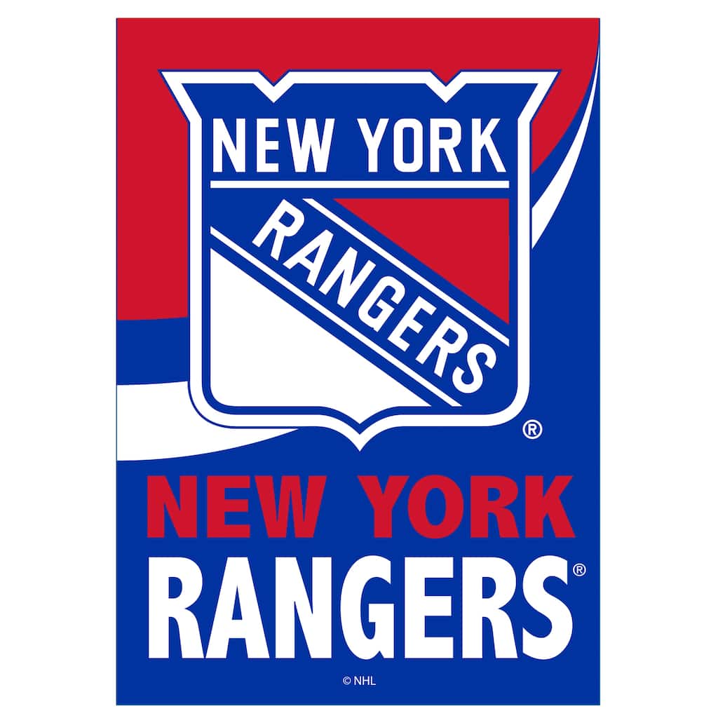 New York Rangers Burlap Flag Garden Size