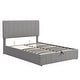 preview thumbnail 3 of 10, Full Size Upholstered Platform Bed with a Hydraulic Storage System, Gray