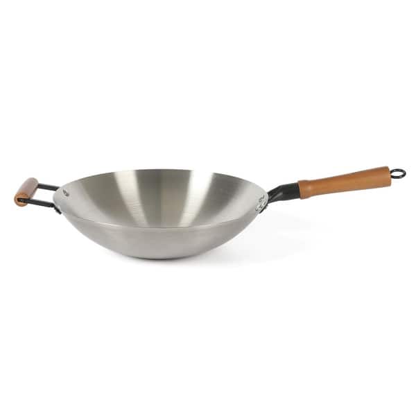 Oster Sangerfield 14 Inch Carbon Steel Wok W/Wood Handles Bed Bath