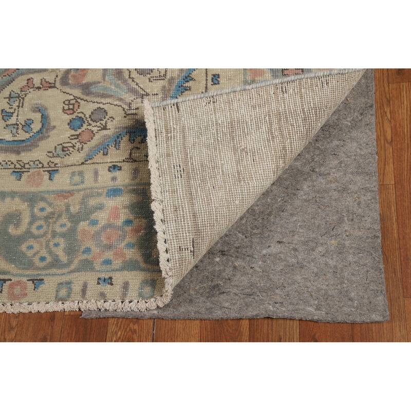Light Blue Traditional Tabriz Persian Area Rug Handmade Wool Carpet - 6'5"x 9'5"