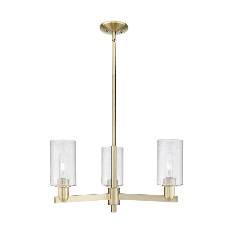 Innovations Lighting Endless Possibilities Arcadia - Clymer - 3 Light 26" Stem Hung Chandelier - Antique Brass/Seedy