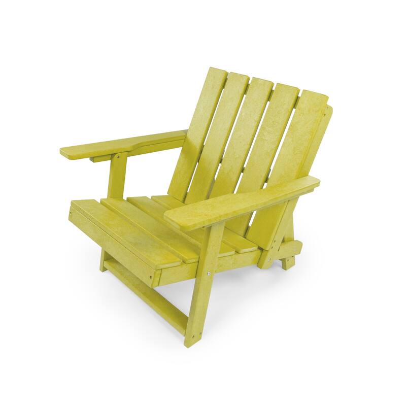 Amalfi Fully Assembled All-Weather Outdoor Folding Modern Adirondack Chair and Table Set - 3-piece