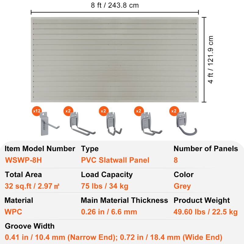 Slatwall Panels, Black Garage Wall Panels, Heavy Duty Garage Wall Organizer Panels Display for Retail Store, Garage Wall
