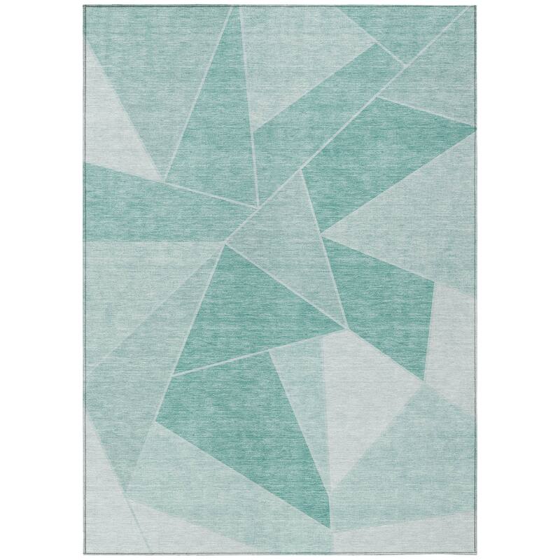 Machine Washable Indoor/ Outdoor Chantille Modern Mosaic Rug