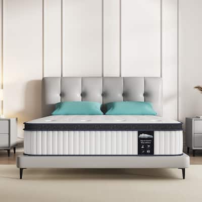 10 Inch Hybrid Mattress, Memory Foam Pocket Spring Mattress,Mideum Comfort,Twin,Full, Queen Mattress - White