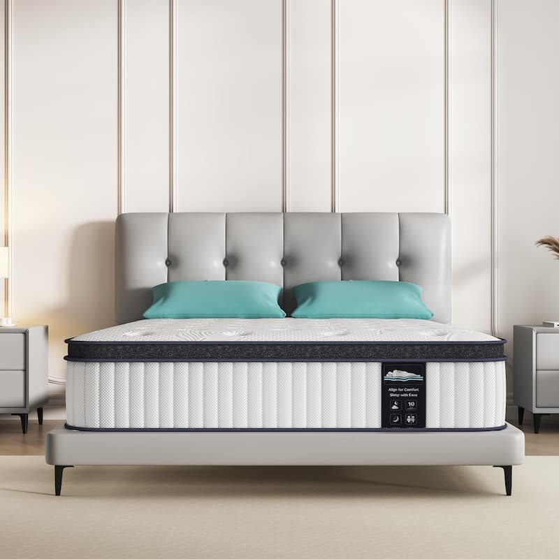 12-Inch Hybrid Memory Foam Pocket Spring Mattress - White - Queen
