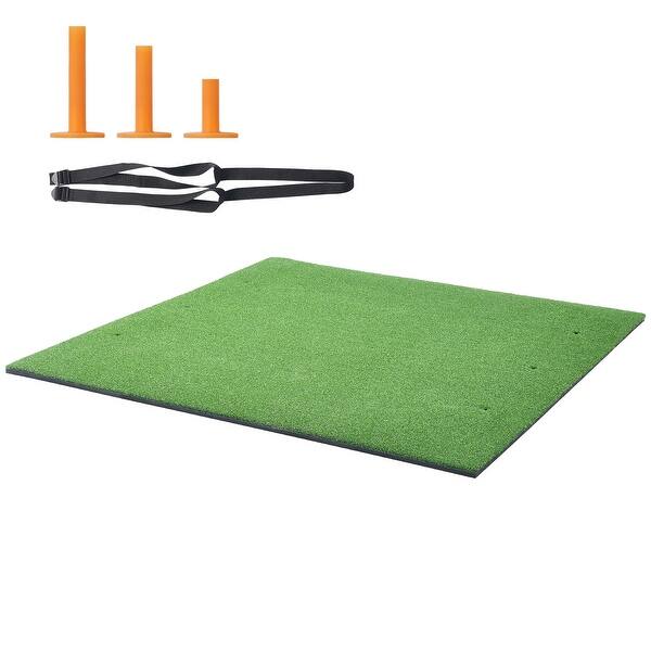 slide 2 of 28, Golf Hitting Mat, Artificial Turf Golf Hitting Mat, Thickened Golf Hitting Training Aids, Golf Practice Hitting Mat 5x5ft - 31 MM