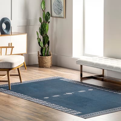 Nuloom Arina SpinClean Machine Washable Global Inspired Simplistic Tribal Area Rug
