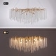 preview thumbnail 6 of 16, 40 in. Gold Modern Crystal Chandelier Tree Branches Rectangular Chandelier Kitchen Island Pendent Light for Dining Room
