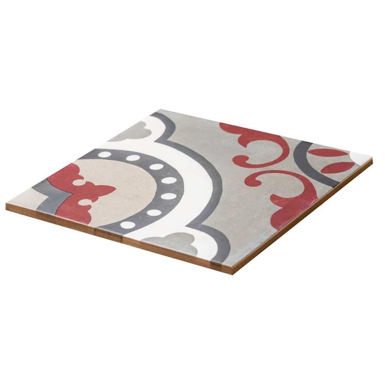 The Tile Life Art Deco 8x8 Grenade Red Porcelain Floor & Wall Tile