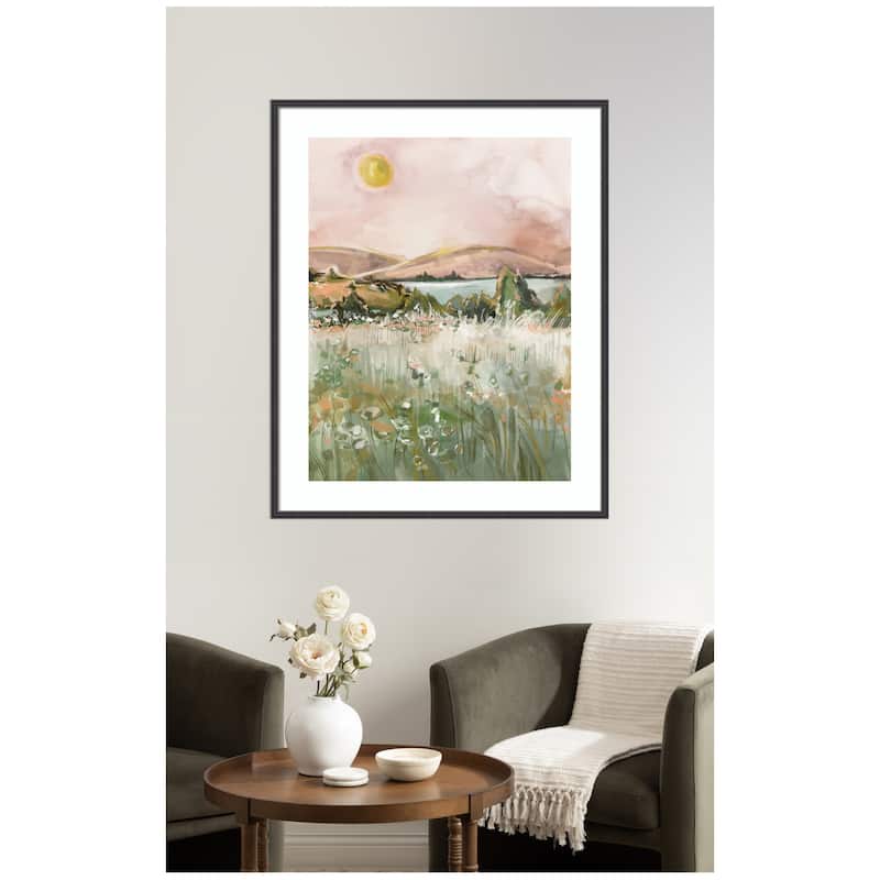 Kate and Laurel Framed Art Neutral Landscape 02 by Annie Quigley