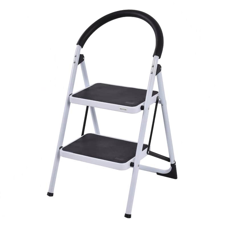 Costway 2 Step Ladder Folding Stool Heavy Duty 330Lbs Capacity