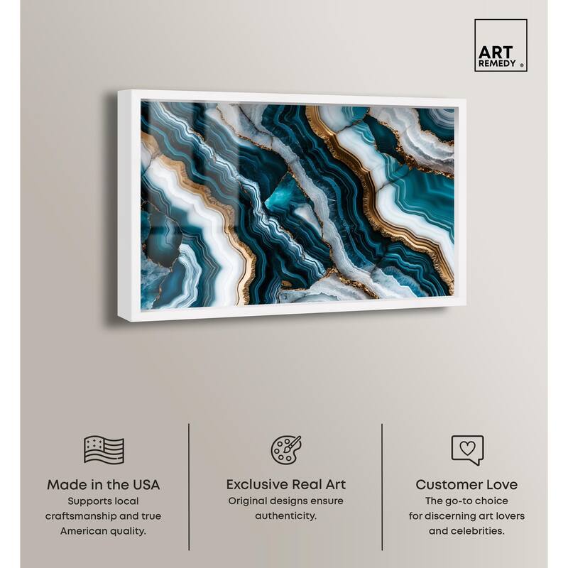 Teal Tides Treasure I Shadowbox by Art Remedy