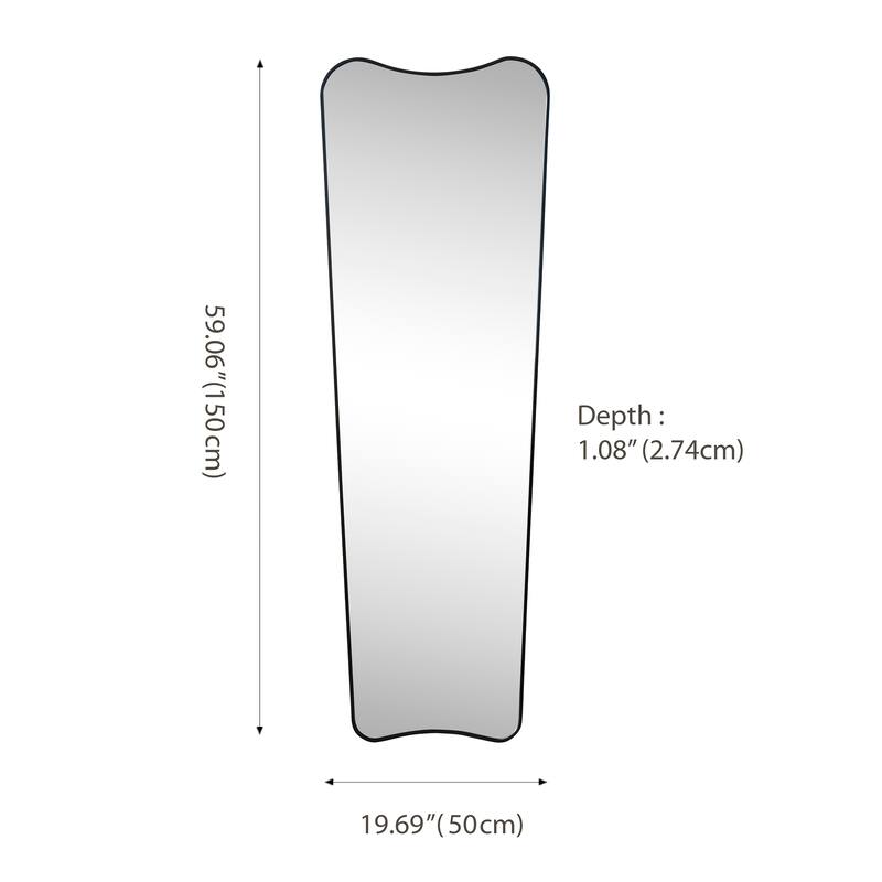 20 in. W x 59 in. H Metal Framed Wall Mounted Full-Length Mirror - 59.06 H x 19.69 W x 1.08 D