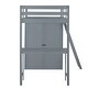 preview thumbnail 11 of 13, Twin Size Loft Bed with Wardrobe and Desk, Maximized Space, Grey