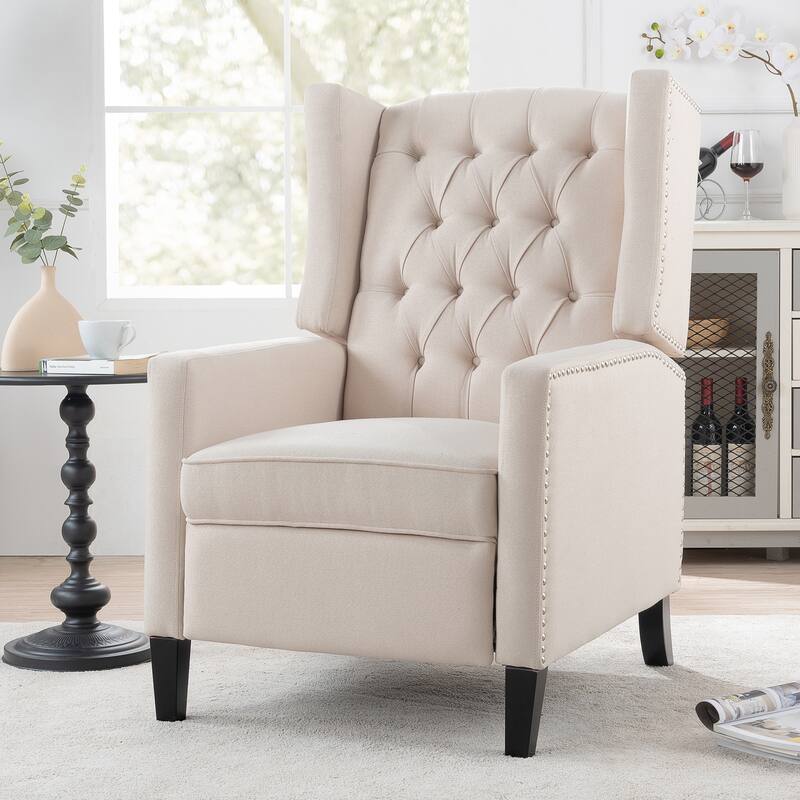 Christopher Knight Home Upholstered Wing Back Push Recliner Chair