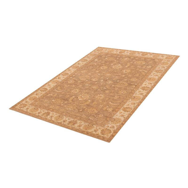 ECARPETGALLERY Hand-knotted Chobi Finest Taupe Wool Rug - 6'4 x 8'5