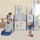 preview thumbnail 9 of 53, 9 in 1 Kids Slide Play Set Structure for Indoor-Outdoor Activity - 65.3''L x 68.9''W x 37.8''H Blue-Grey