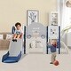 preview thumbnail 19 of 25, Kids Slide Playset Structure 9 in 1,Spaceship Set with Slide,Arch Tunnel,Ring Toss,Drawing Whiteboard,Basketball Hoop