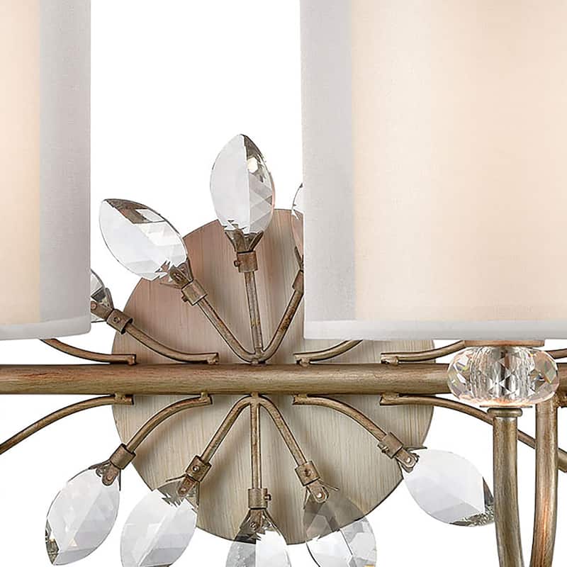 Elk Home Asbury Aged Silver With White Shade 2 Light Vanity Light