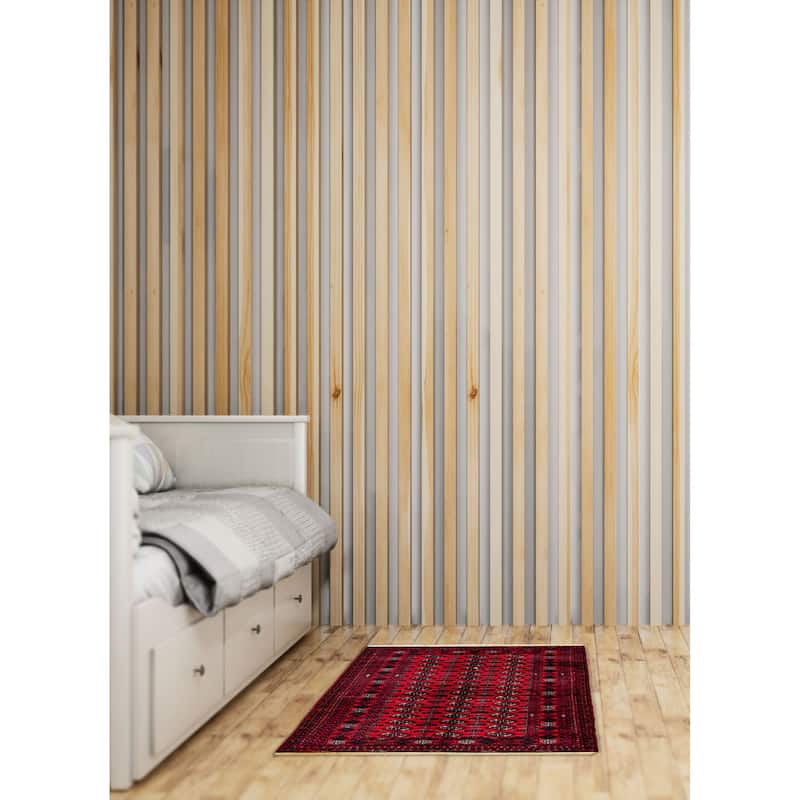 Teimani Red Rug 3'11" x 5'10" - 3'11 x 5'10