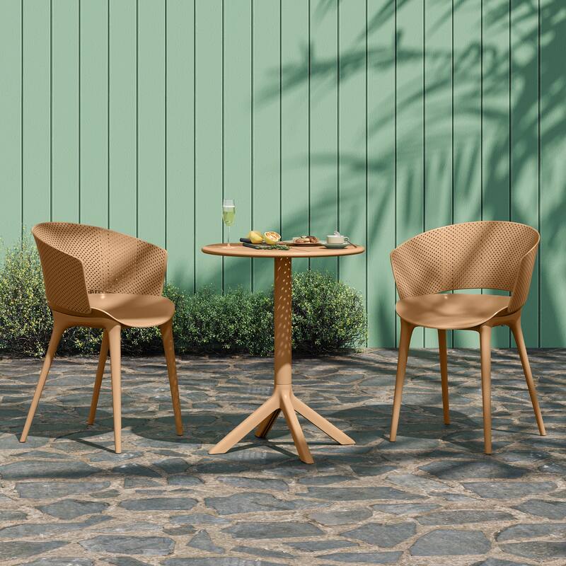 Christopher Knight Home - Bistro Modern Outdoor Plastic Bistro Set (3-Piece)