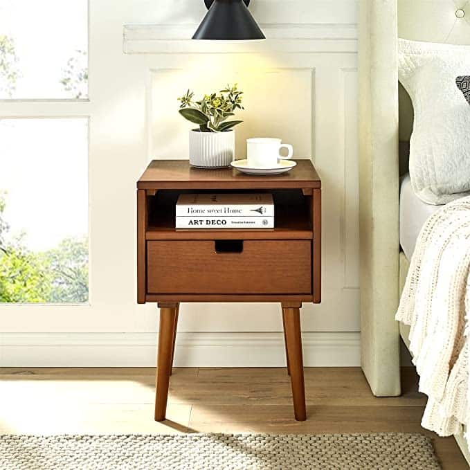 MUSEHOMEINC Mid Century Modern Wood Nightstand for Bedrooms with