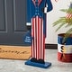 preview thumbnail 16 of 14, Glitzhome Americana Happy Patriotic's Day Wooden Uncle Sam Porch Decor