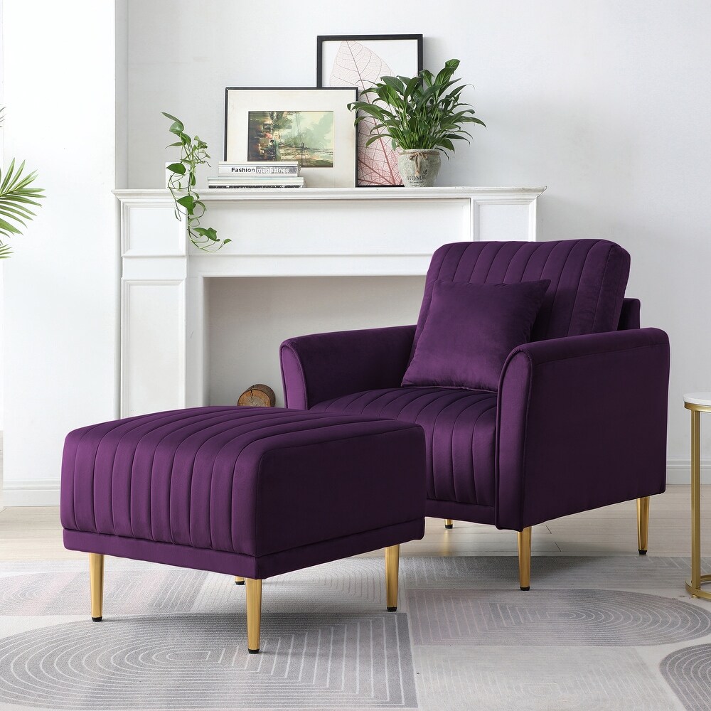 purple reclining sofa