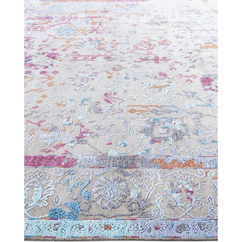 Ikat One-of-a-Kind Handmade Area Rug - Gray, 7' 10" x 10' 0" - 7' 10" x 10' 0"