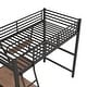 preview thumbnail 13 of 14, Silver Twin Size Loft Metal & MDF Bed with Desk and Shelf - Sturdy Frame, Built-in Workstation
