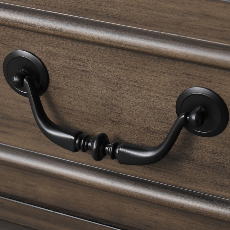 Furniture of America Quinlan Dark Walnut Wood 5-Drawer Chest
