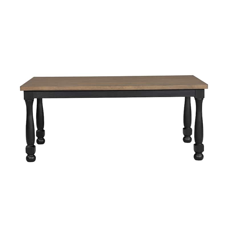 Furniture of America Lucan Modern Farmhouse Black Acacia Dining Table