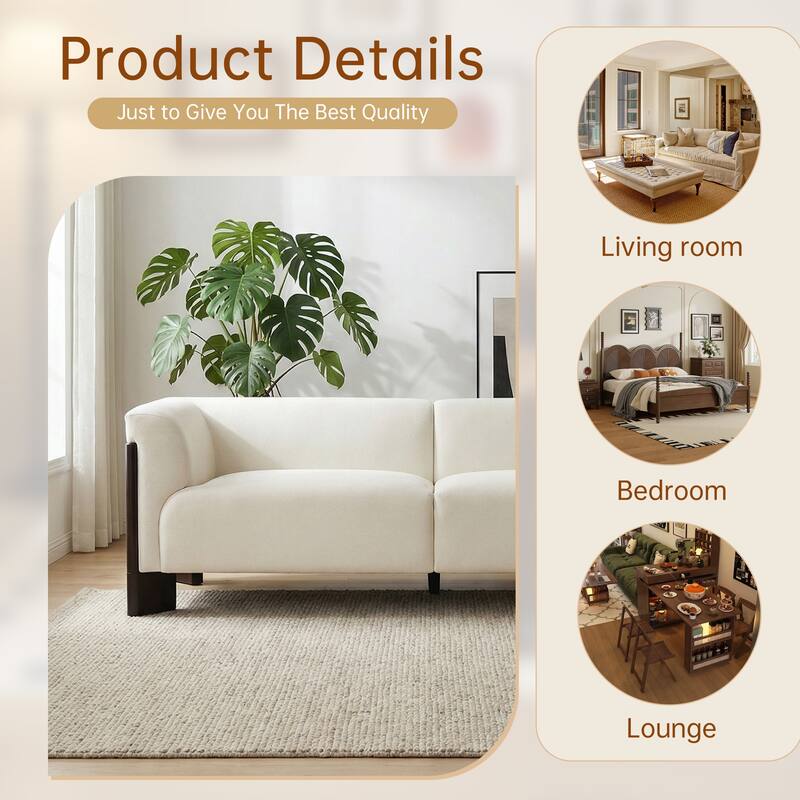 81 inch Wide Nordic Oversized Loveseat Sofa Set of 2