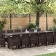 preview thumbnail 11 of 42, vidaXL Garden Dining Set 1315 pcs Anthracite/Brown Polt rattan - 350 x 100 x 73 cm Brown/ Taupe/ 14 seater