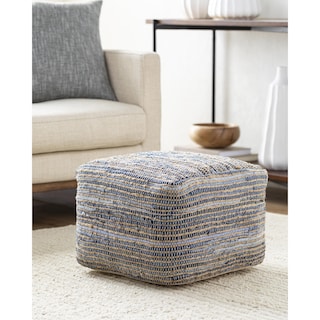 Livabliss Patrik Farmhouse Stripe Pouf