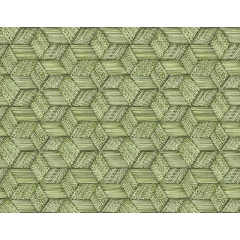 Kenneth James Intertwined Green Geometric Wallpaper - 27in x 324in x 0.025in