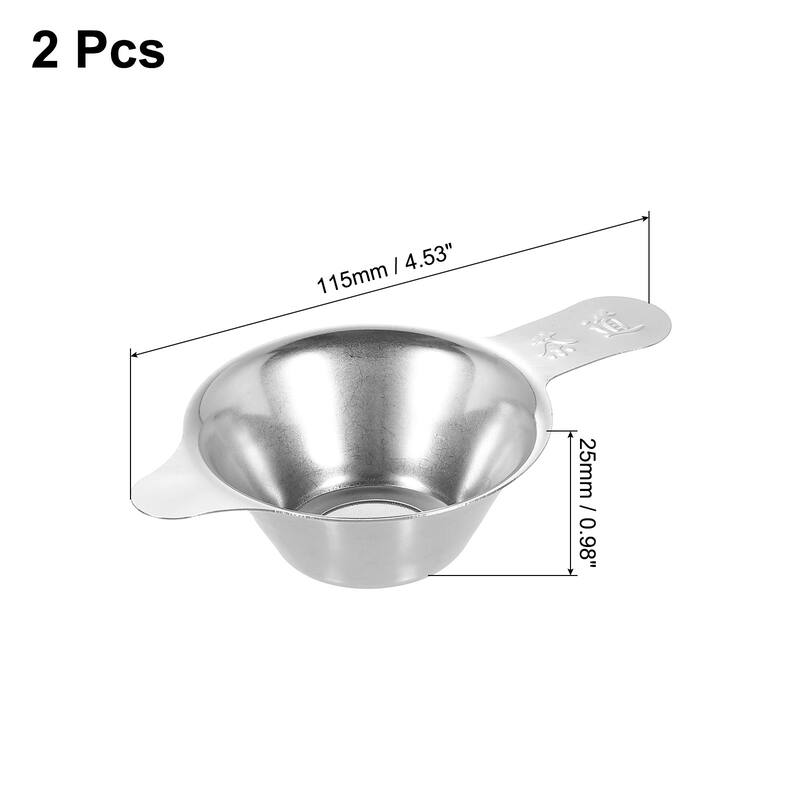 2 Pcs Tea Infuser Filter with Handle, Matte/Polished Loose Tea Steeper - Polished - Small Size