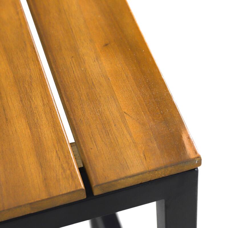 Modern Industrial Barstool Set, Metal Frame Wood Seat, Counter High Chair, Backless Dining Chair, Cafe Patio Outdoor Bar Chair